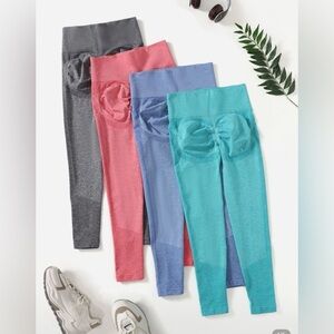 4pcs Colorful Sports/Active Leggings set